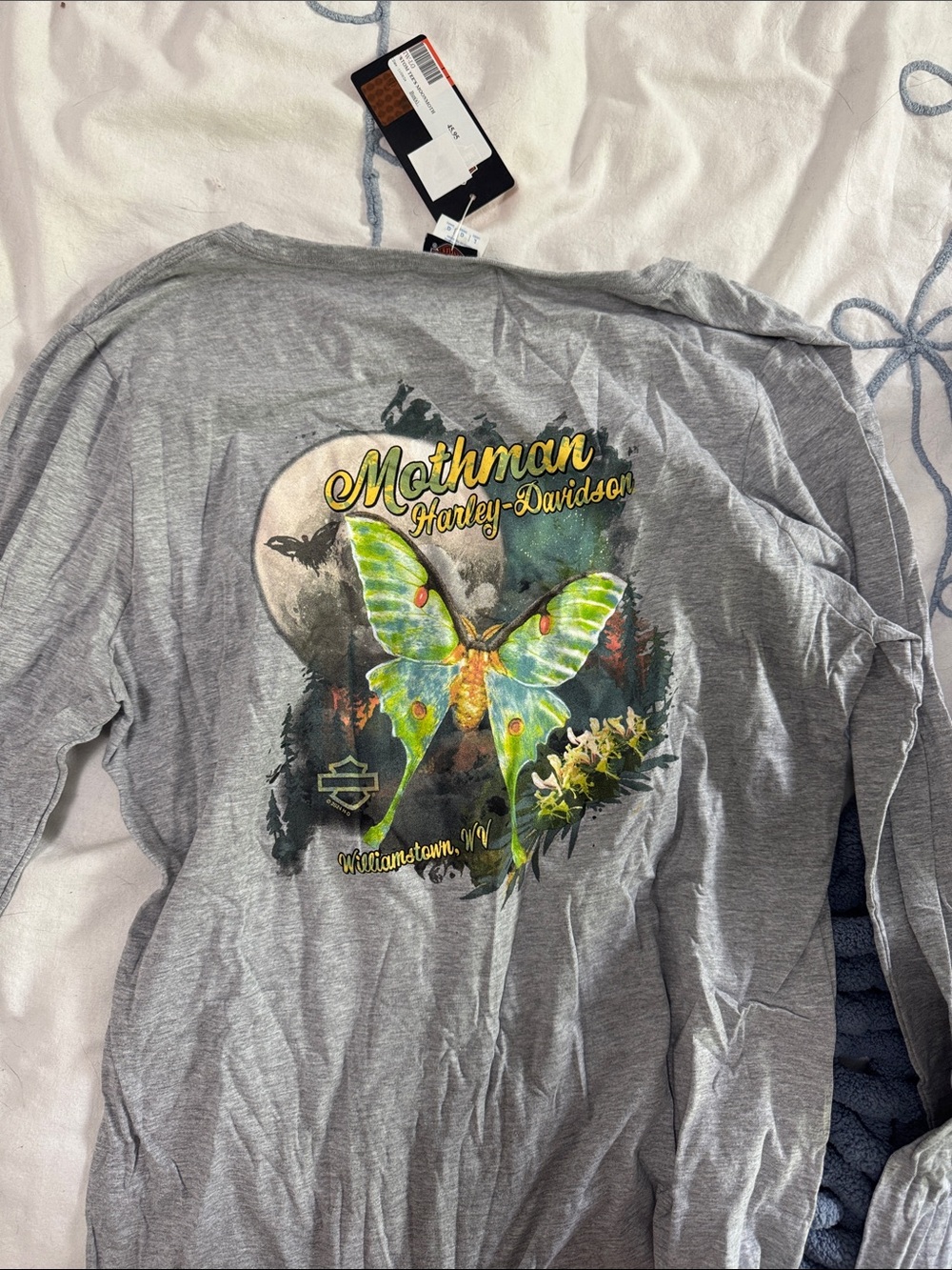 Harley-Davidson Gray Mothman Long-Sleeve Tee - Picture 3 of 3